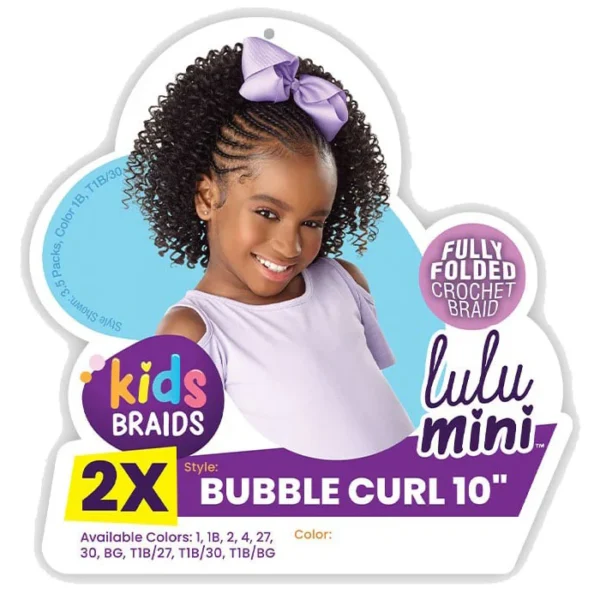 Sensationnel Lulu Mini Kids 2X Crochet Braid - BUBBLE CURL 10" - Image 7